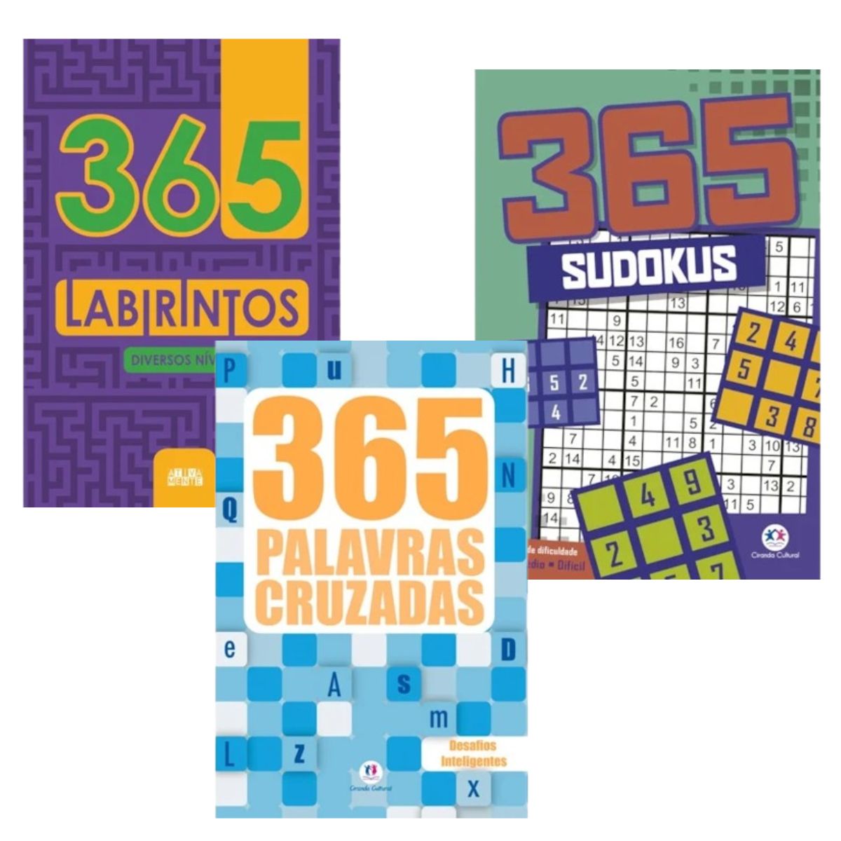 Kit 3 Livros 365 Passatempo E Atividades: Palavras Cruzadas + Sudokus + Labirintos - Ciranda Cultural Kit 3 Livros 365 Passatempo E Atividades: Palavras Cruzadas + Sudokus + Labirintos - Ciranda Cultural